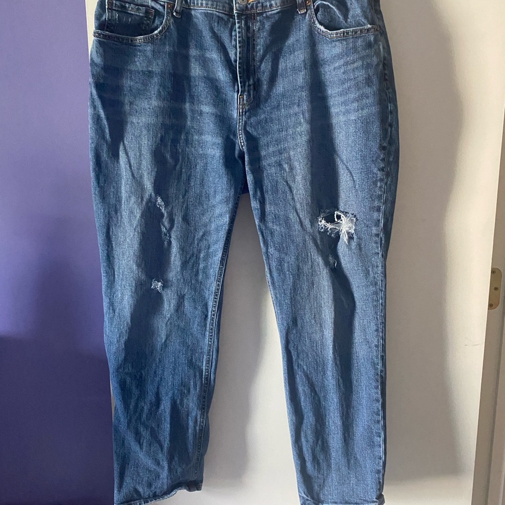 Old Navy Blue Distressed Boyfriend Jeans